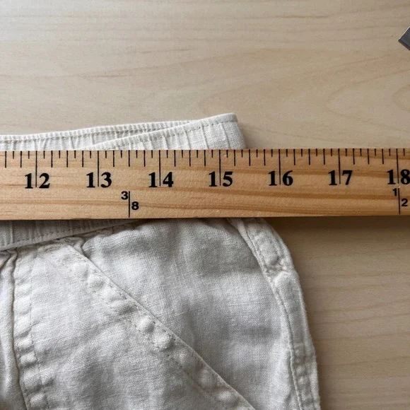 Nicole Miller Cargo Joggers Women L Beige 100% Linen European Flax Drawstring - Picture 5 of 8